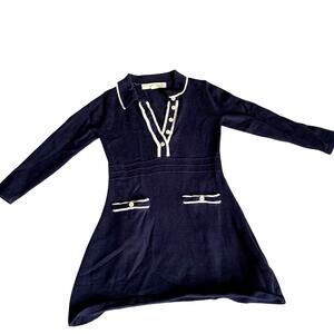 Preppy Hope & Henry Toddler Girls Navy Blue Cotton Sweater Dress